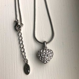 Intricate crystal heart necklace